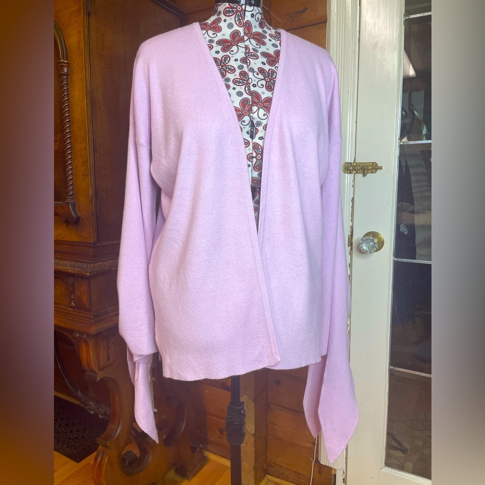 Mango Basics Lilac Lavender Open Front Cardigan Sweater Large